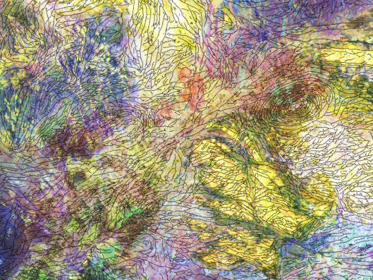 Structure detection service figure showing example results over Sentinel-2 ternary image